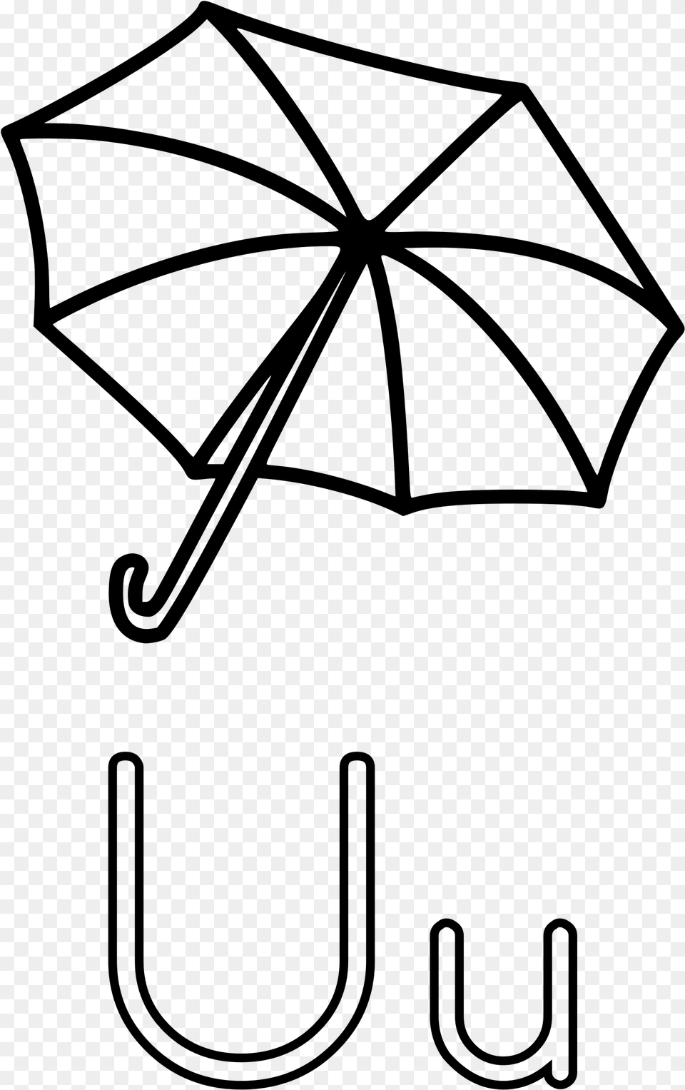 Umbrella Black And White Clipart 1 U Is For Umbrella Worksheet, Gray Png Image