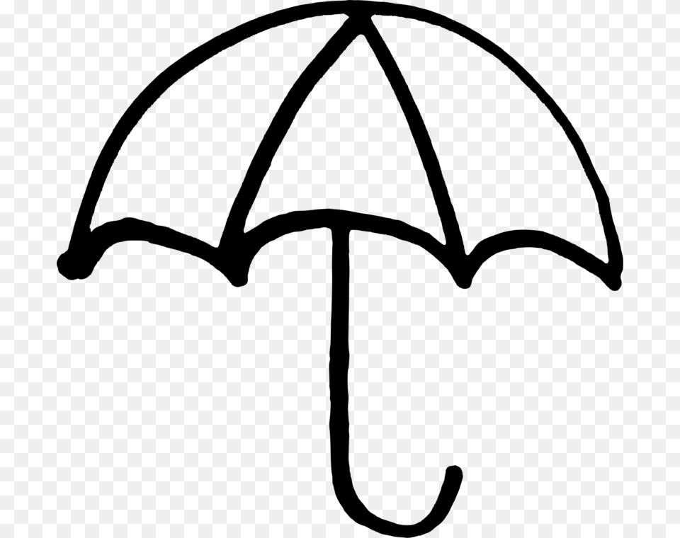 Umbrella Clipart Black And White, Gray Free Png Download