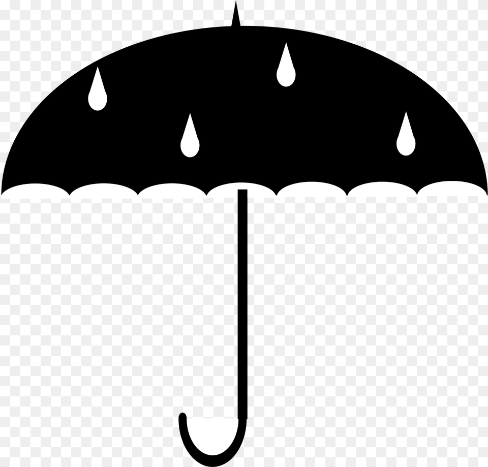 Umbrella Clipart Black And White Protect From Water Symbol, Lighting, Droplet, Astronomy, Moon Png Image