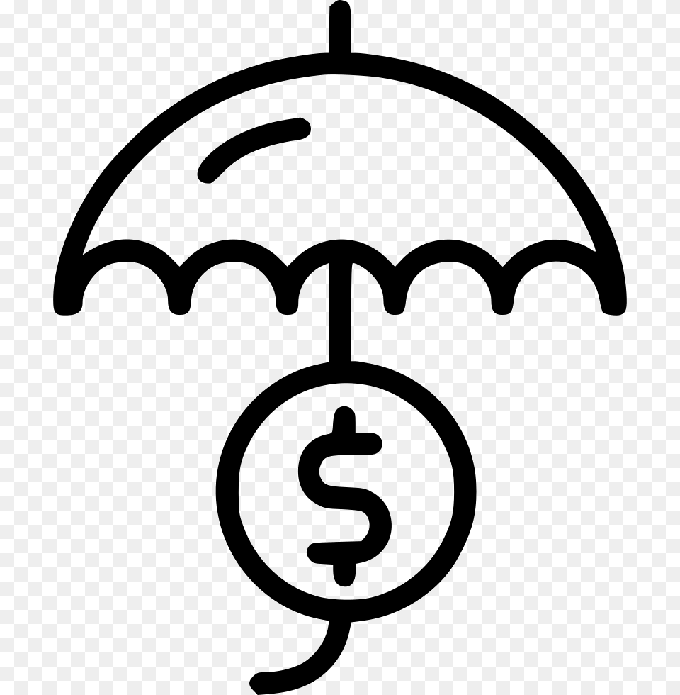Umbrella Dollar Sign Icon, Canopy, Stencil Free Png