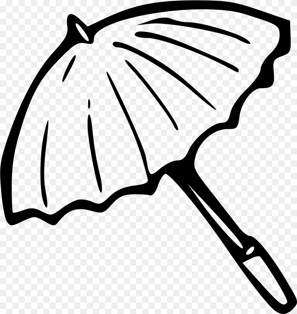 Umbrella In Black And White, Gray Free Transparent Png