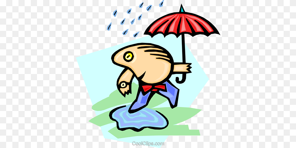 Umbrella Man Walking Through Puddle Royalty Vector Clip Art, Baby, Person Free Png