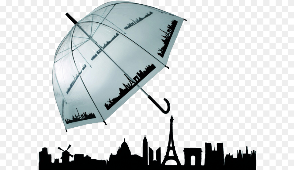 Umbrella Paris Laser Cut Design Skyline, Canopy Png Image