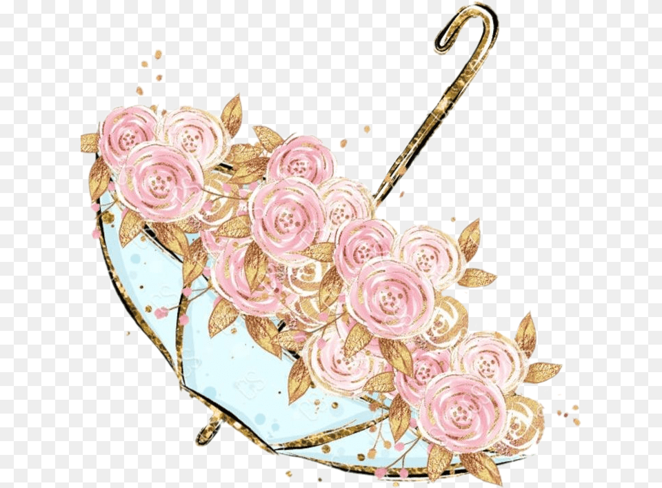 Umbrella Pink Umbrellas Flower Pink Glamour Gold Rose Gold Flower, Art, Floral Design, Pattern, Graphics Free Png