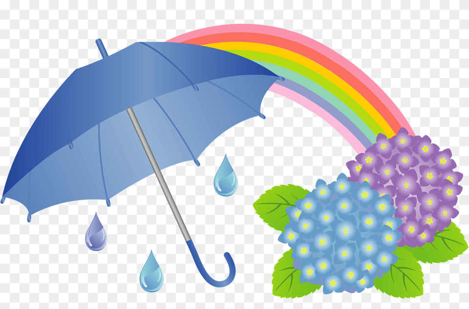 Umbrella Rainbow Hydrangea Clipart, Canopy Png