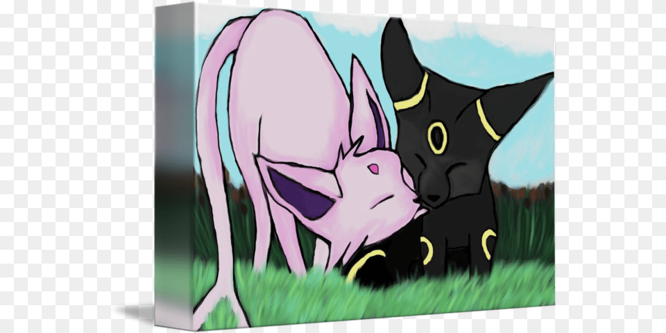 Umbreon And Espeon By Destiny Nowicki Cat, Person, Animal, Mammal Free Png Download