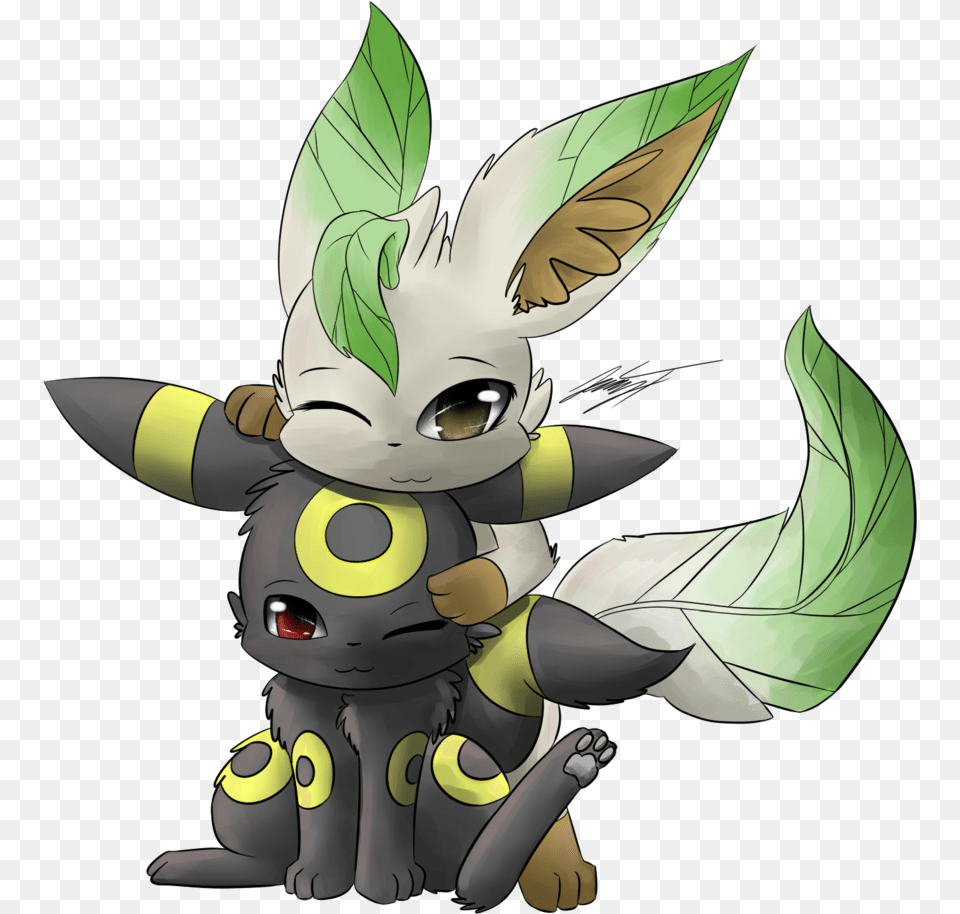 Umbreon And Leafeon Pokemon Umbreon And Leafeon, Animal, Invertebrate, Insect, Bee Png