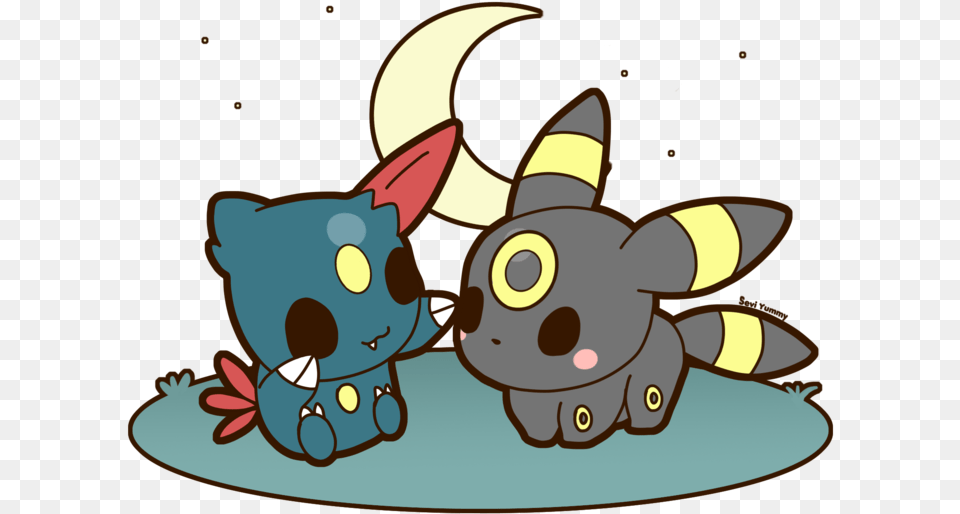 Umbreon And Sneasel By Seviyummy Cute Sneasel, Toy, Plush, Cartoon, Person Free Png