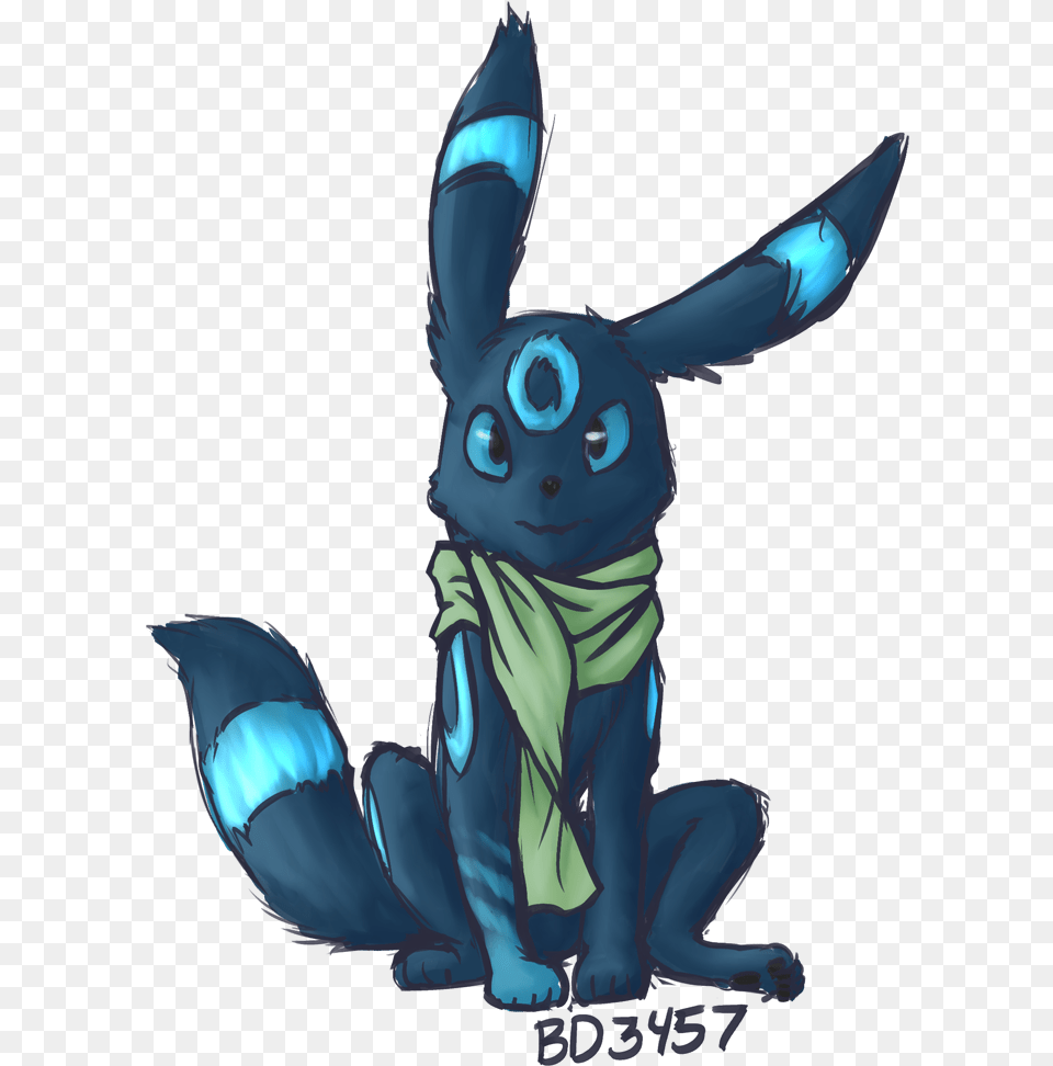 Umbreon With Blue Scarf, Baby, Person, Face, Head Png Image