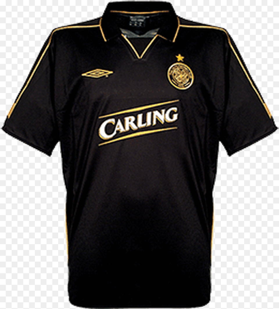 Umbro Celtic 2004 Away Jersey Black Black Celtic Kit Umbro, Clothing, Shirt Free Transparent Png