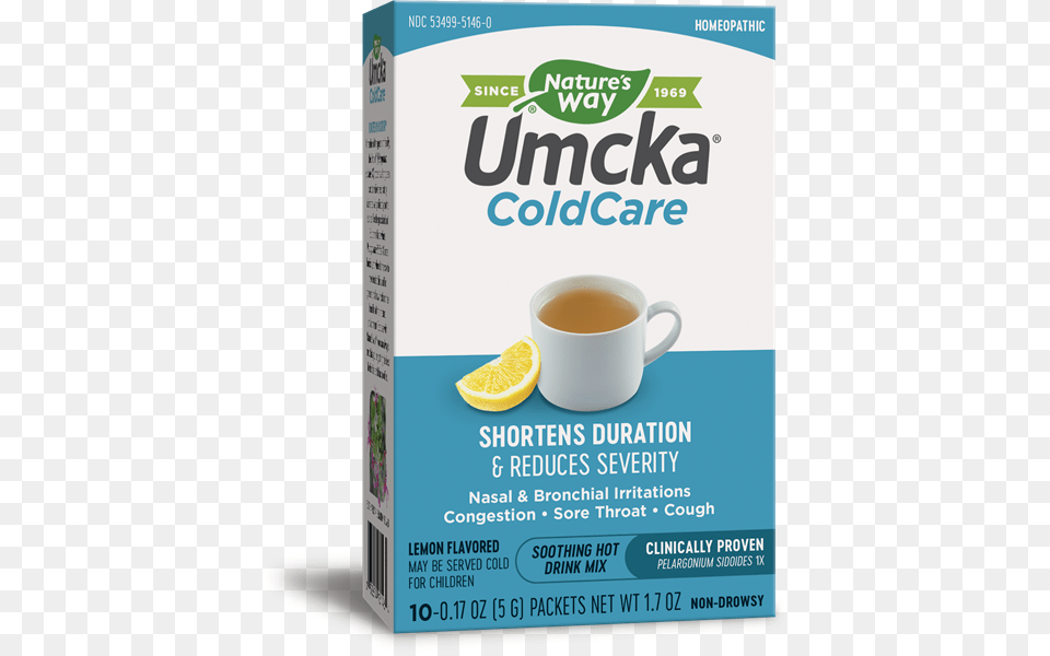 Umcka Coldcare Soothing Hot Drink Lemon Nature39s Way Umcka Cold Care Soothing Hot Drink Lemon, Cup, Beverage, Tea, Advertisement Free Png Download