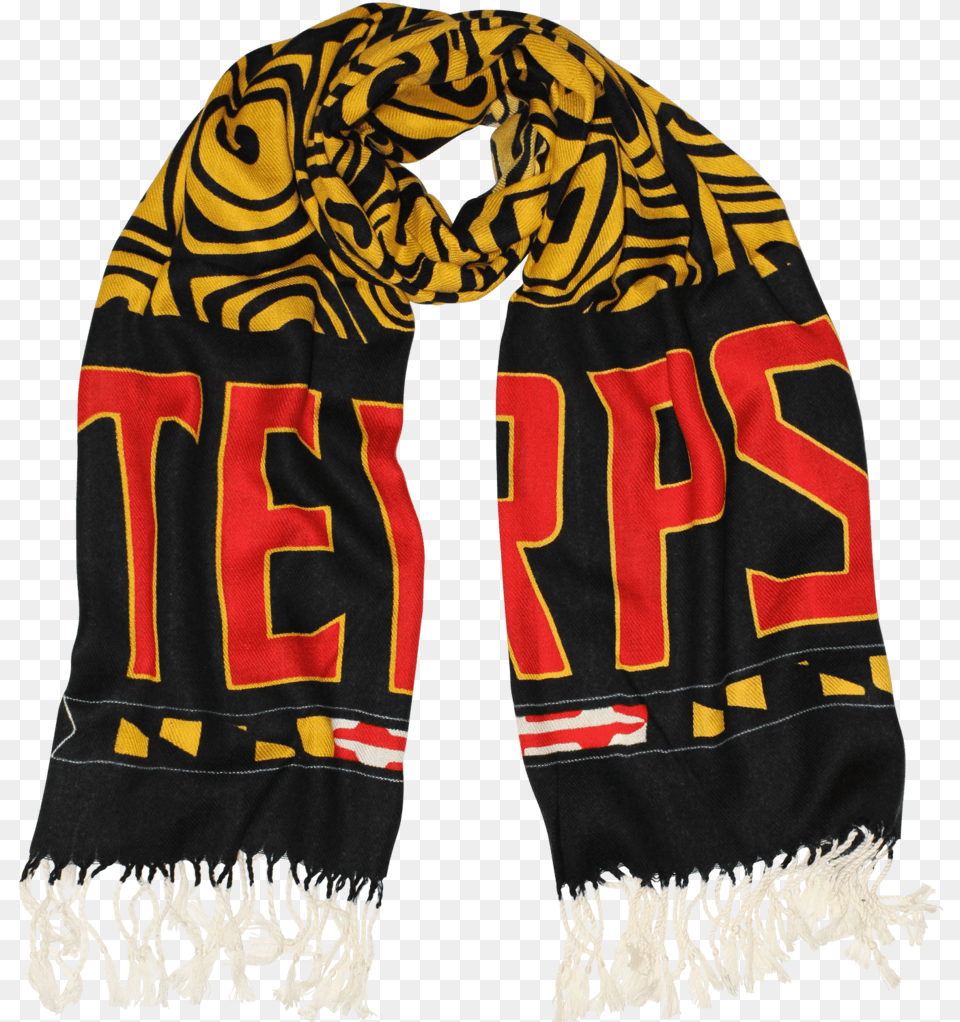 Umd Terps Amp Turtle Shell Scarf Scarf, Clothing, Stole, Person Free Png Download
