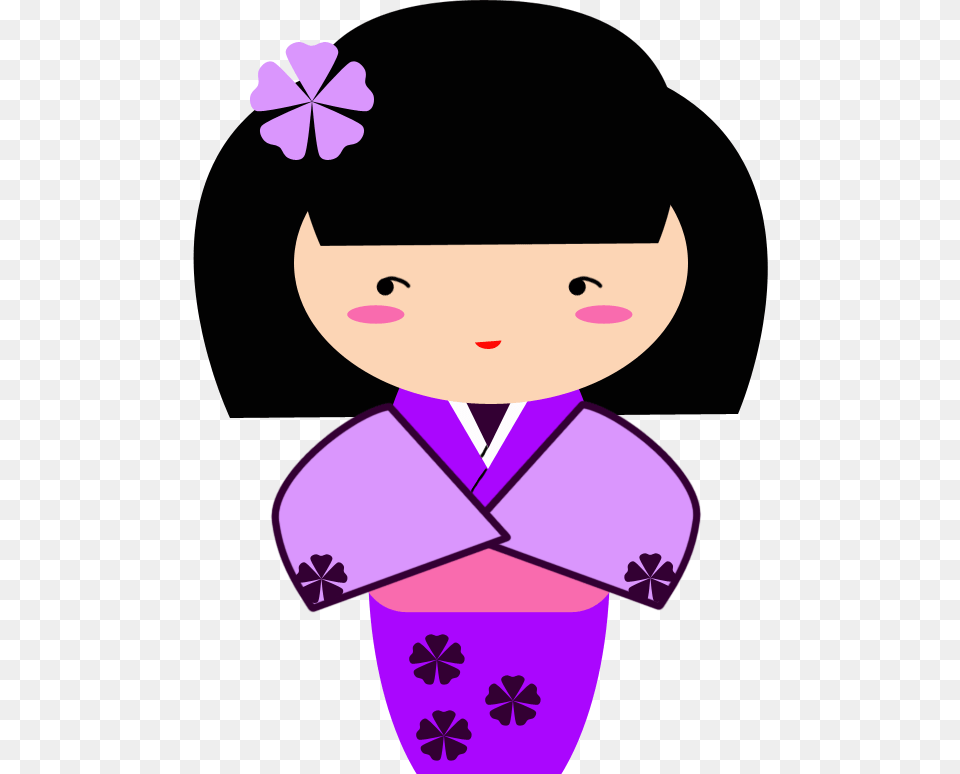 Ume Purple Kokeshi Graphic, Formal Wear, Clothing, Dress, Fashion Free Png