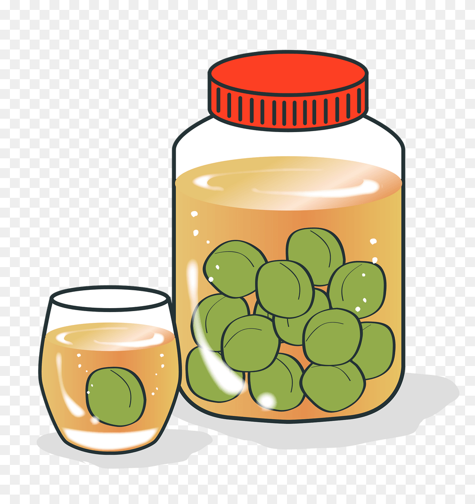 Umeshu Japanese Liqueur Clipart, Jar, Cup, Glass Free Png