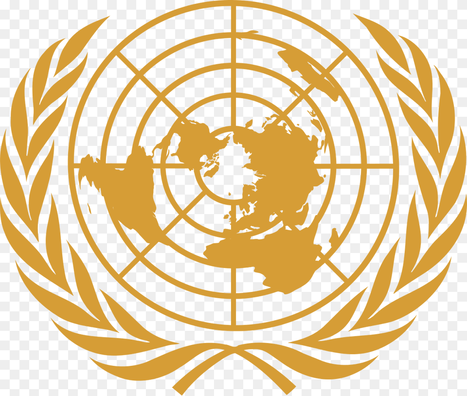 Un Emblem Gold United Nations, Symbol, Person, Logo, Face Png