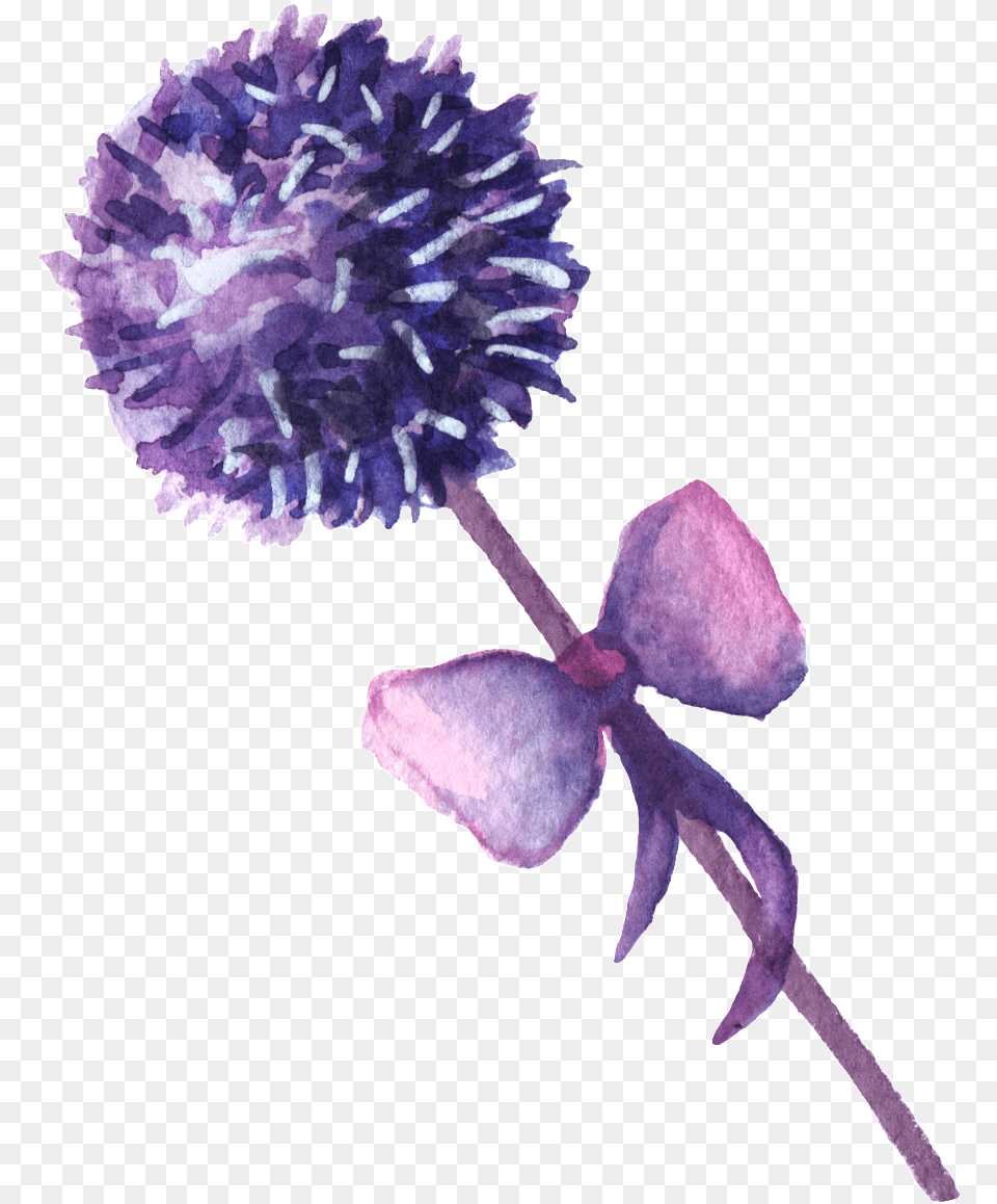 Un Ramo De Cartoon Transparente Watercolor Painting, Flower, Petal, Plant, Purple Free Png
