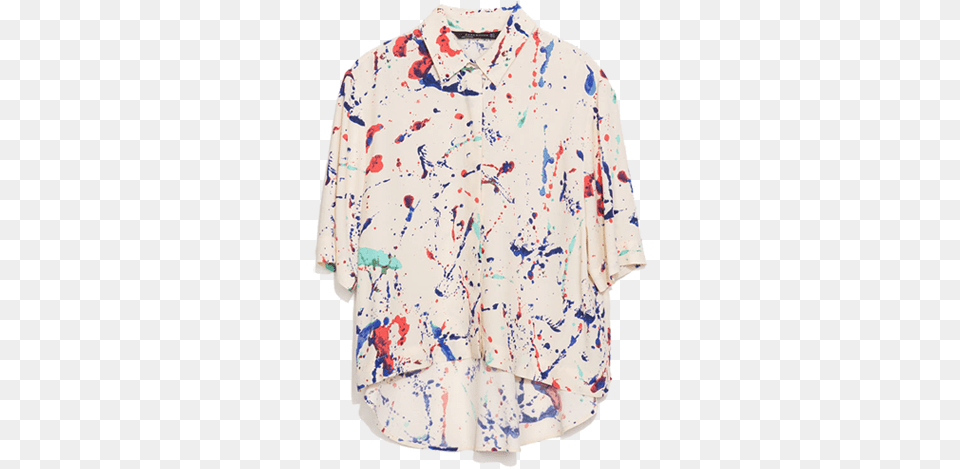 Una Prenda Con Manchas De Pintura Zara Paint Splatter Shirt, Blouse, Clothing Png