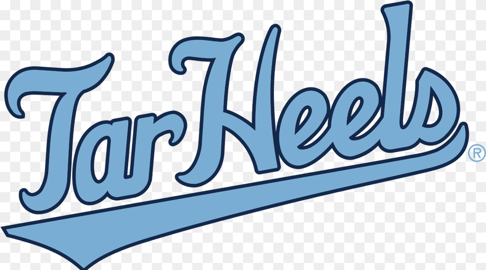 Unc Script Mark Tar Heels Blue North Carolina Tar Heels Logo, Text, Light Free Transparent Png