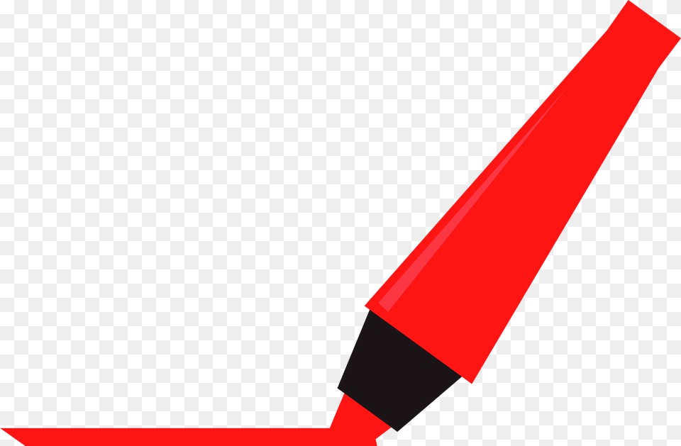 Uncapped Red Highlighter Clipart, Marker Png