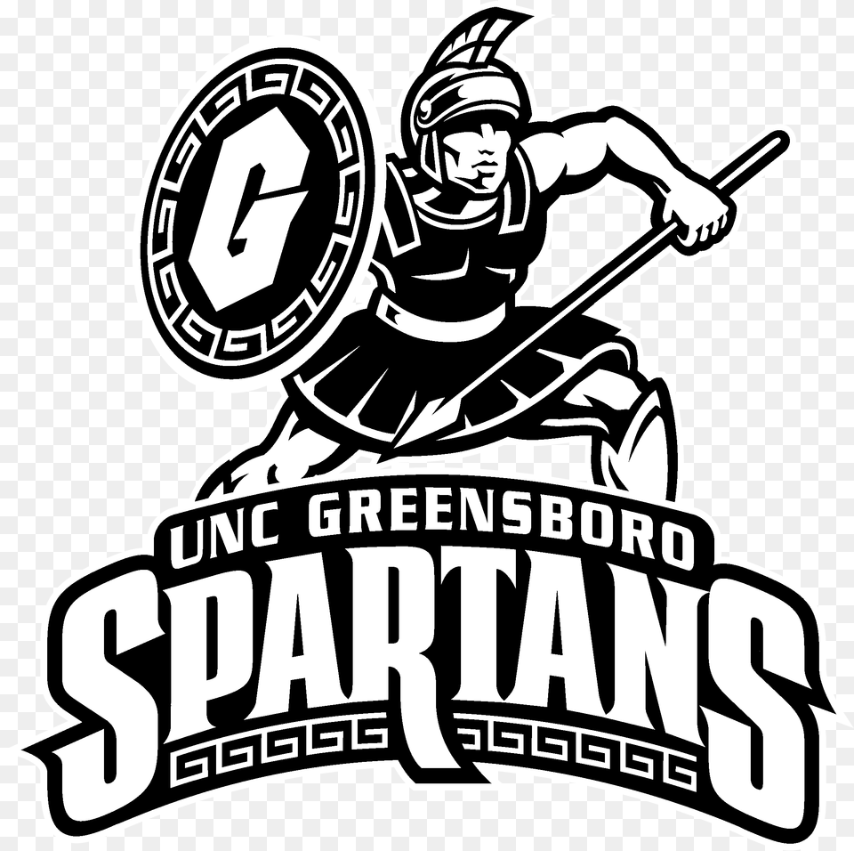 Uncg Spartans Logo Black And White Villa Park High School Colors, Person, People, Face, Head Free Png Download