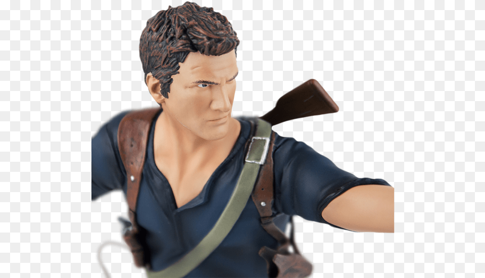 Uncharted 4 Statue Uncharted 4 A Thief39s End Estatua Pvc Nathan Drake, Accessories, Person, Strap, Face Free Transparent Png