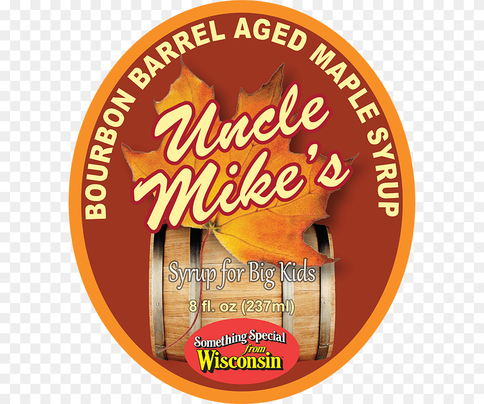 Uncle Mike S Bourbon Barrel Aged Maple Syrup For Big Tan, Leaf, Plant, Advertisement, Poster Free Transparent Png