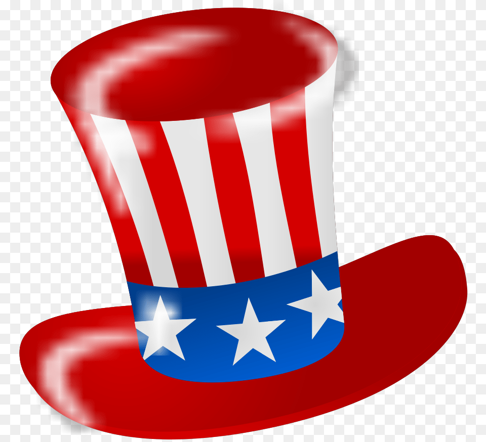 Uncle Sam American Hat Svg Clip Arts Transparent Background Uncle Sam Hat, Clothing, Flag Free Png Download