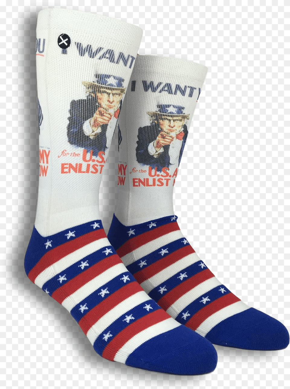 Uncle Sam Army Printed Socks By Odd Soxclass Want You, Clothing, Sock, Hosiery, Adult Png Image