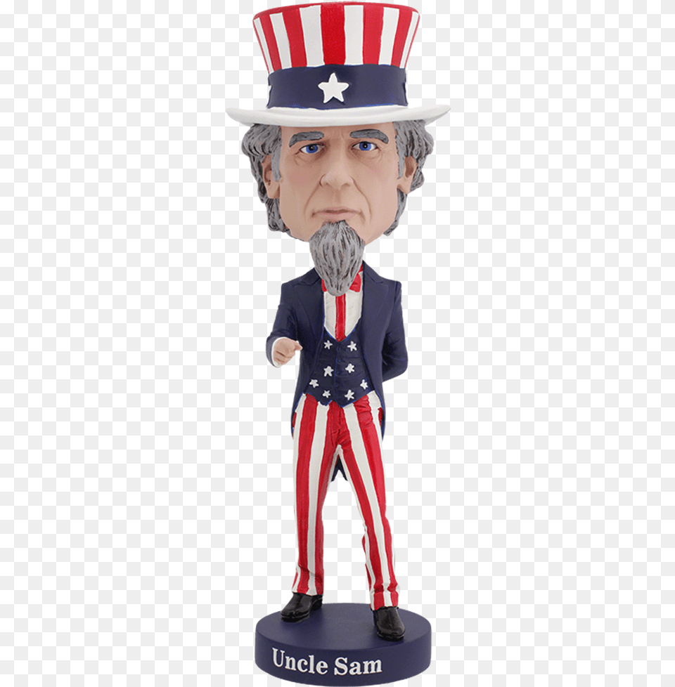 Uncle Sam Bobblehead, Figurine, Person, Clothing, Coat Png Image