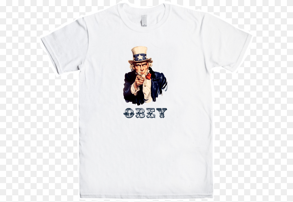 Uncle Sam Colour Obey T Shirt T Shirts Iggy Pop, Clothing, T-shirt, Adult, Male Free Png