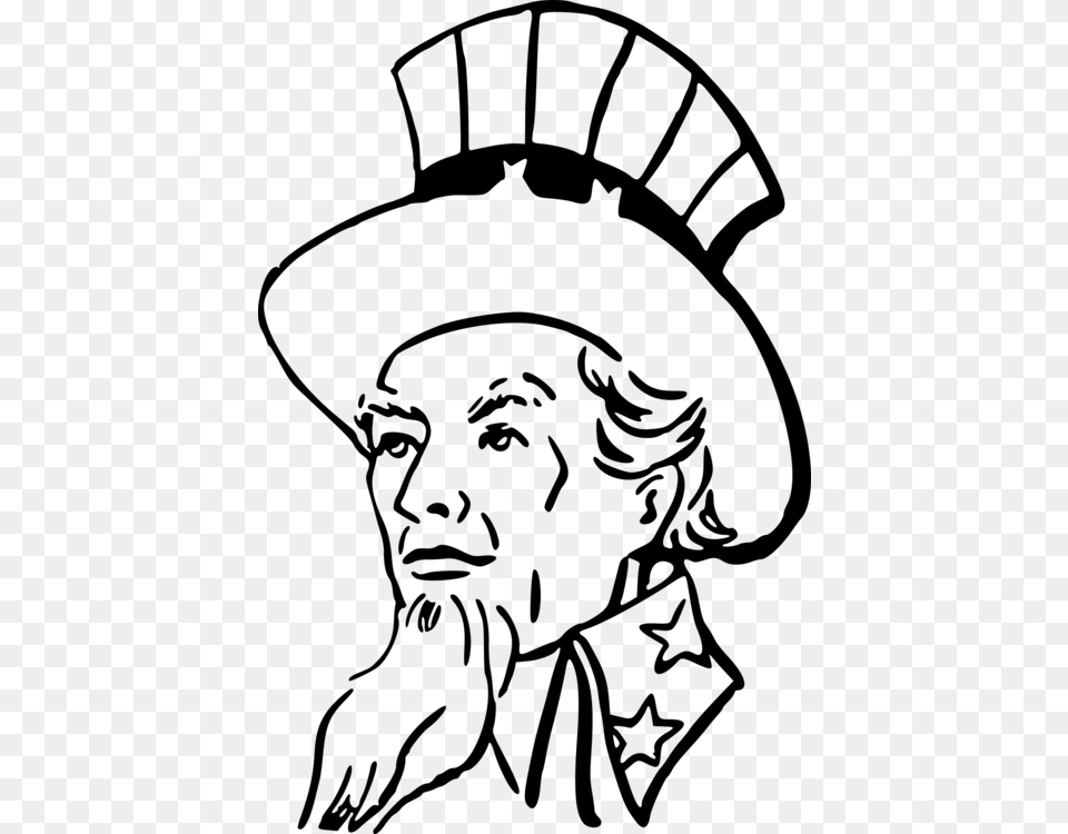 Uncle Sam Drawing Black And White Family, Gray Free Png Download