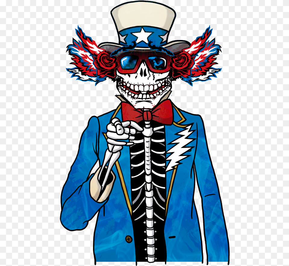 Uncle Sam From The Epic Tour Grateful Dead Patches Grateful Dead Skeleton Uncle Sam, Book, Comics, Publication, Adult Free Transparent Png