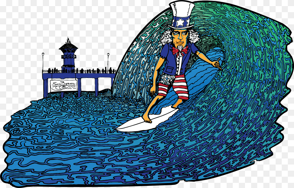 Uncle Sam Illustration Art, Water, Sea Waves, Sea, Outdoors Free Transparent Png