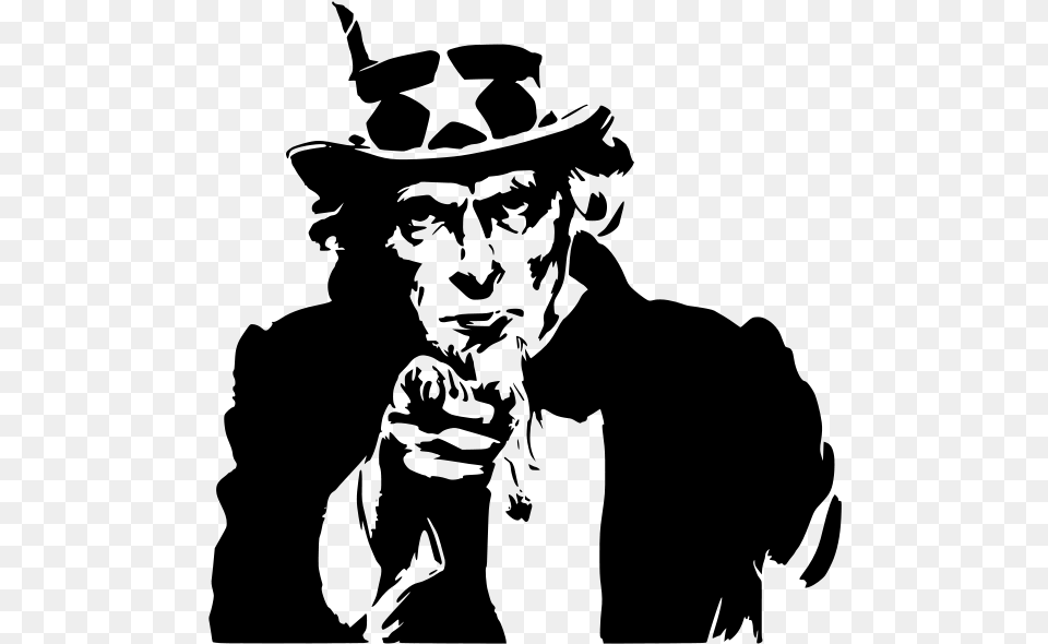 Uncle Sam Pointing Clip Arts Uncle Sam Black And White Clipart, Gray Free Png