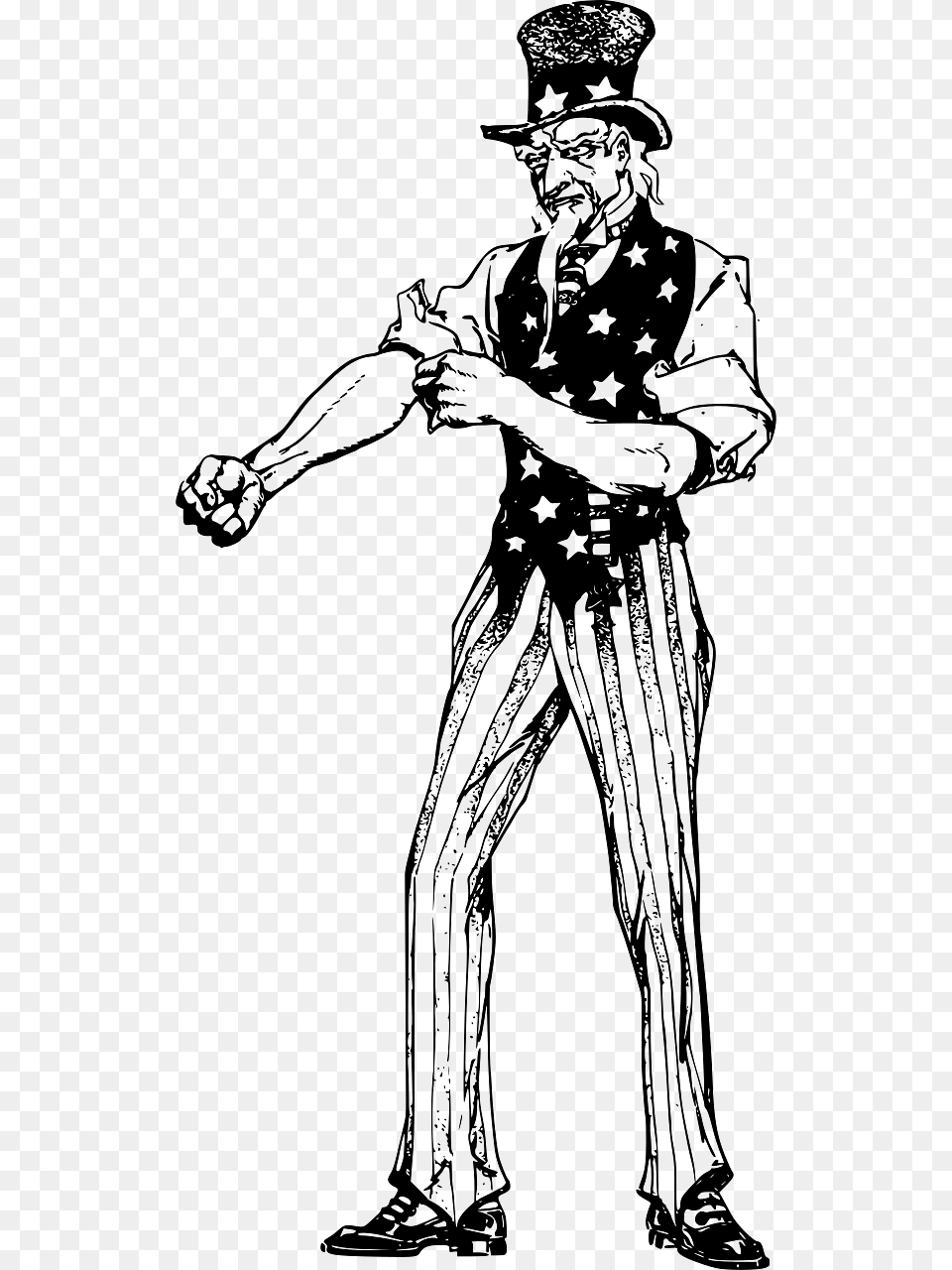Uncle Sam Ready To Fight, Adult, Man, Male, Person Png