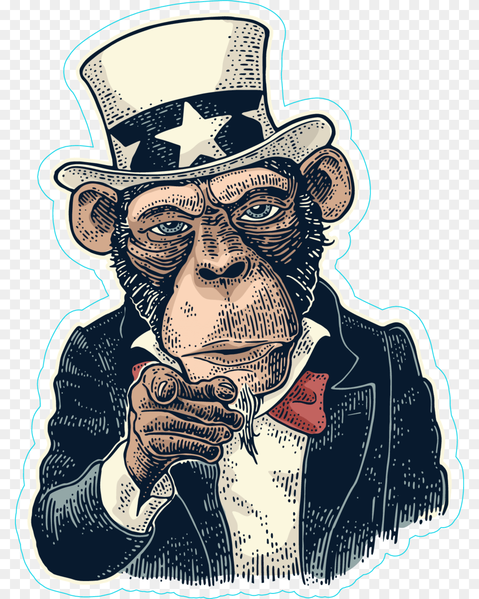 Uncle Sam Want You Uncle Sam Monkey, Adult, Photography, Person, Man Free Png Download