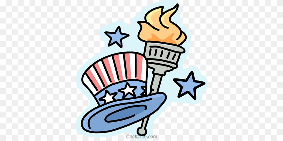 Uncle Sams Hat And Torch Royalty Vector Clip Art, Light Free Transparent Png