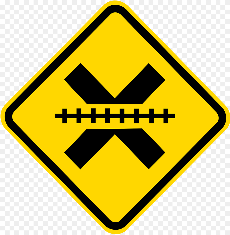 Uncontrolled Railroad Crossing Ahead Sign In Brazil Clipart, Symbol, Road Sign, First Aid Free Png Download