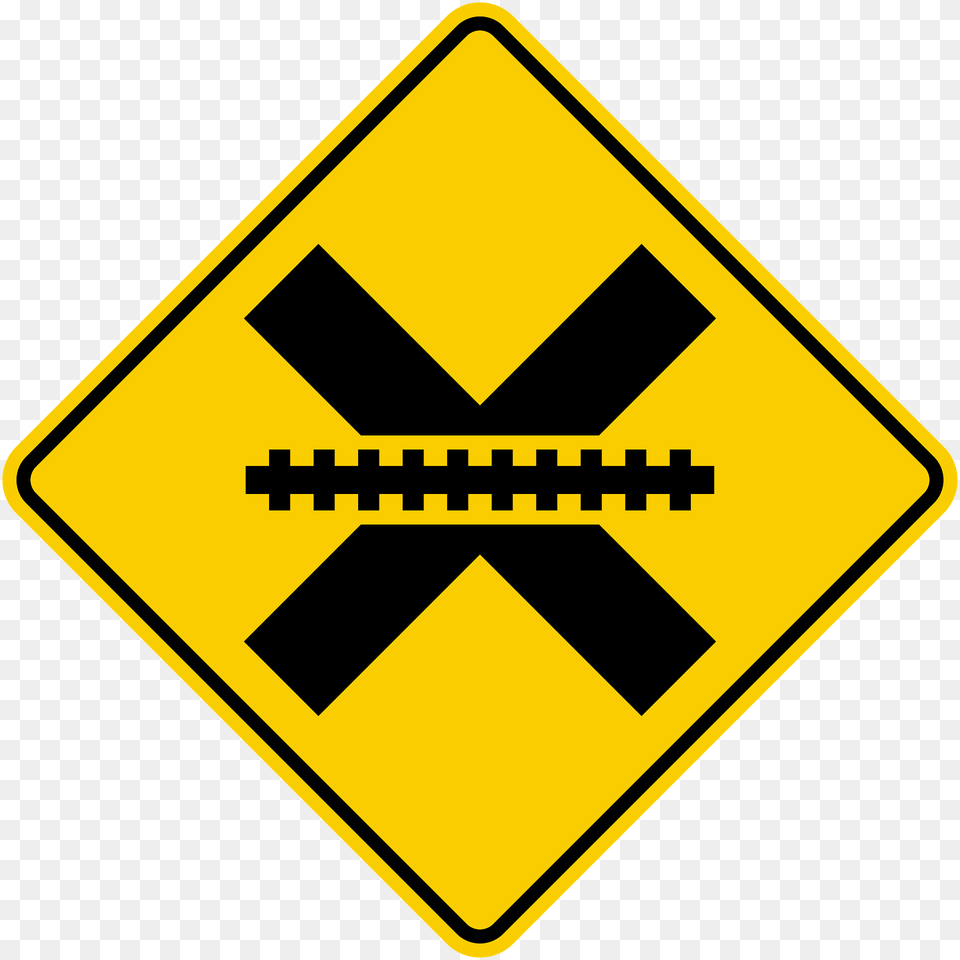 Uncontrolled Railroad Crossing Ahead Sign In Colombia Clipart, Symbol, Road Sign Free Png Download