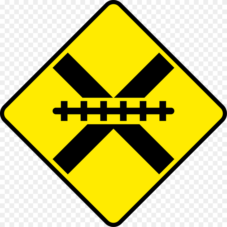 Uncontrolled Railroad Crossing Ahead Sign In Ireland Clipart, Symbol, Road Sign Free Transparent Png