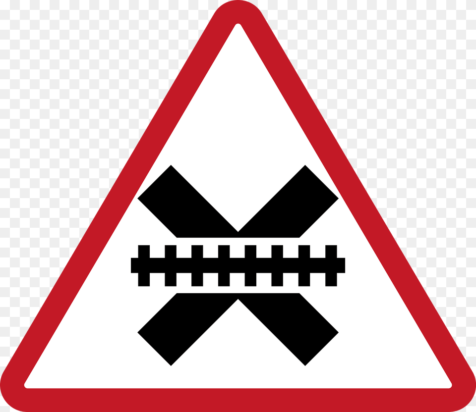 Uncontrolled Railroad Crossing Ahead Sign In Philippines Clipart, Symbol, Road Sign Png Image