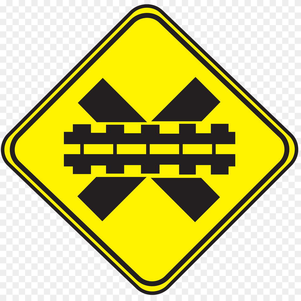 Uncontrolled Railroad Crossing Ahead Sign In Uruguay Clipart, Symbol, First Aid, Road Sign Png Image