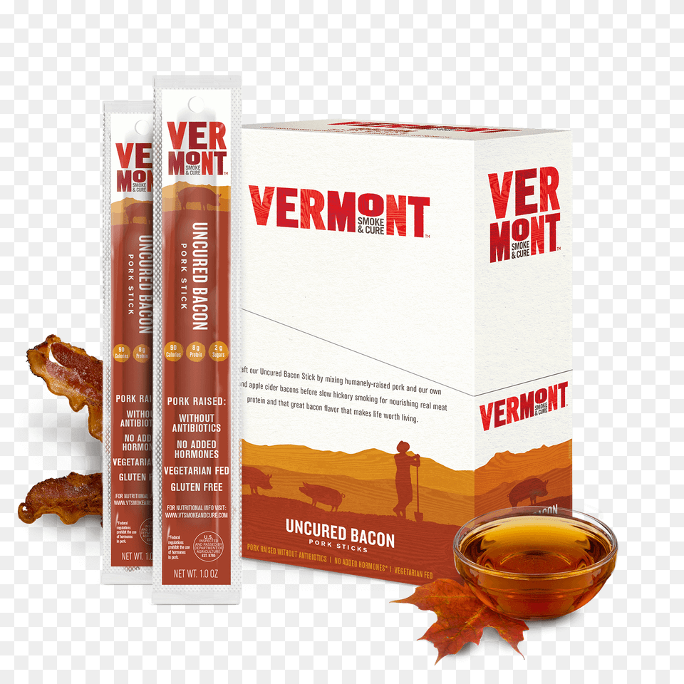 Uncured Bacon Meat Sticks Vermont Smoke, Person, Food, Seasoning, Syrup Free Png