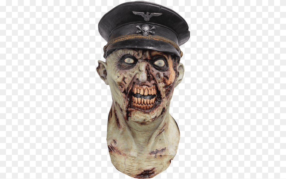 Undead Nazi Ss Officer Biter Deluxe Adult Latex Heer Heer Zombie, Male, Man, Person, Head Free Png Download