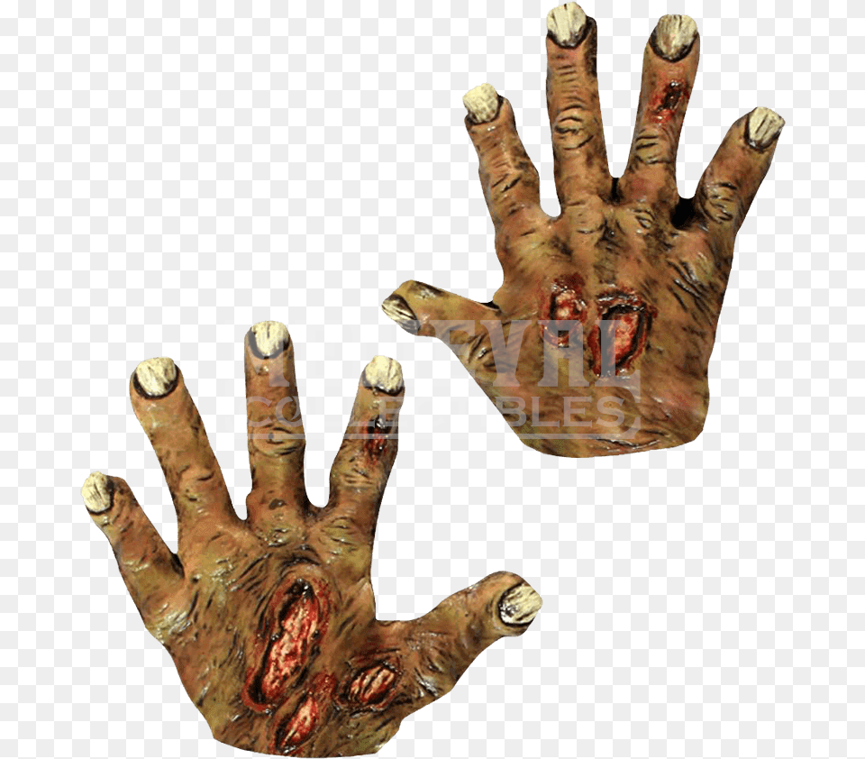 Undead Zombie Costume Hands Zombie Rotting Hands Latex Gloves Scary Halloween Fancy, Body Part, Finger, Hand, Person Png