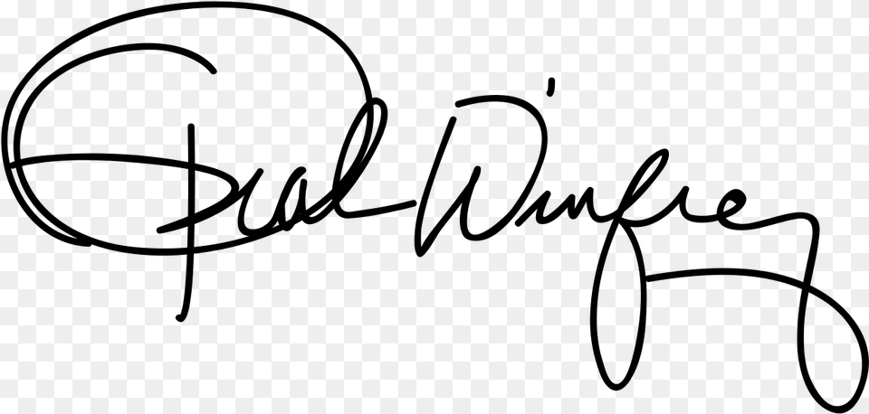 Undefined Oprah Signature, Gray Free Png Download
