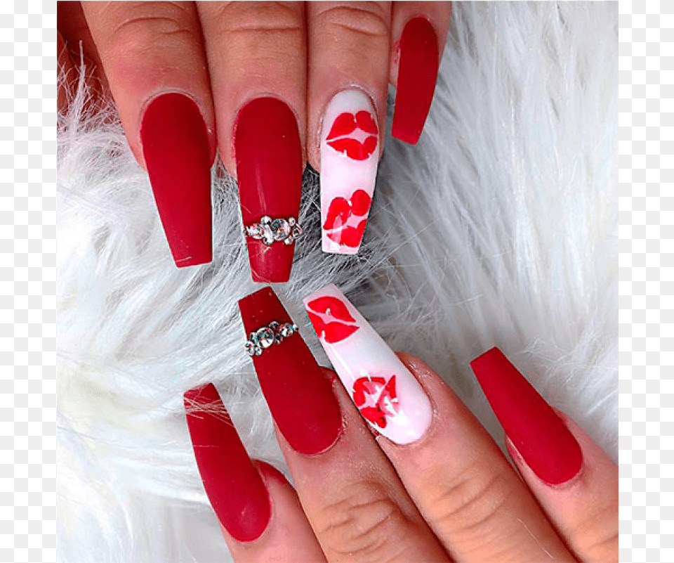 Undefined Valentines Day Nails Coffin, Body Part, Finger, Hand, Nail Free Transparent Png