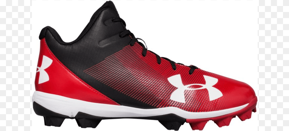 Under Armour Leadoff Kids Baseball Cleats Red Youth Under Armour Baseball Cleats, Clothing, Footwear, Shoe, Sneaker Free Png