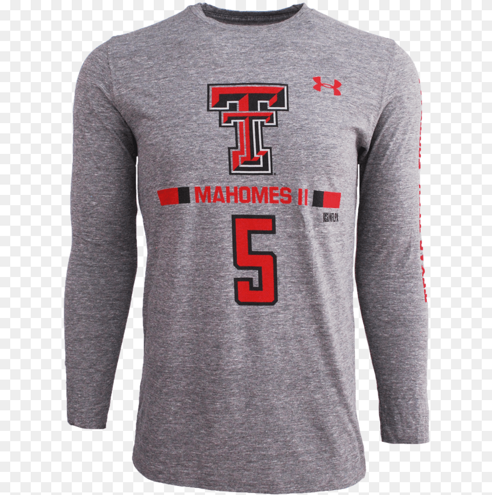 Under Armour Legacy Triblend Mahomes Lst Texas Tech Red Raiders Football, Clothing, Long Sleeve, Shirt, Sleeve Free Png