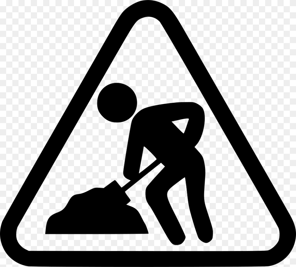 Under Construction Construction Clipart Black And White, Sign, Symbol, Tool, Lawn Mower Free Png